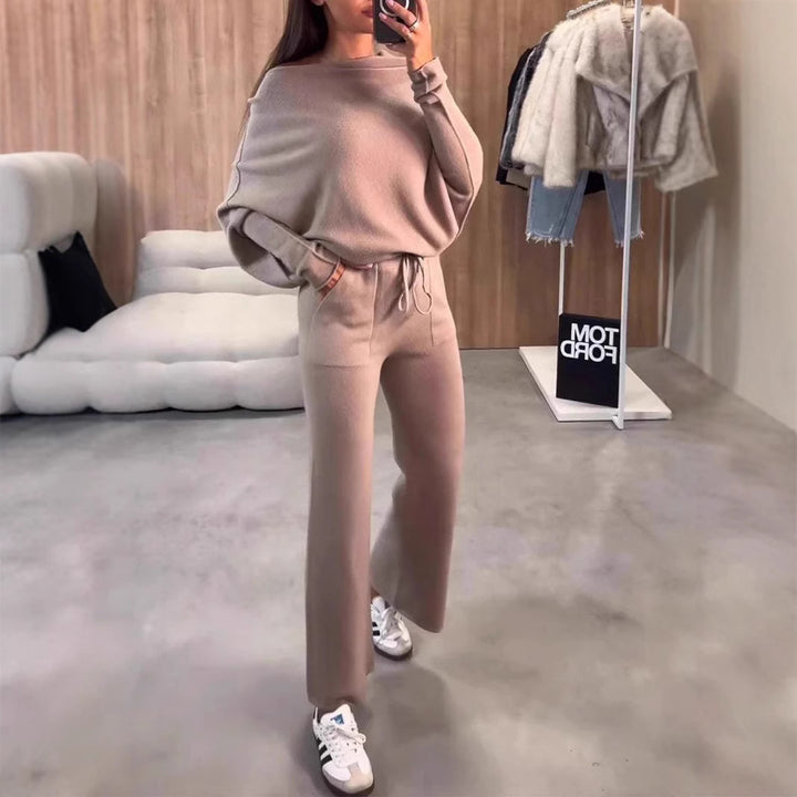 Dame Loungewear-sæt med bredtop og behagelige bukser Stilla