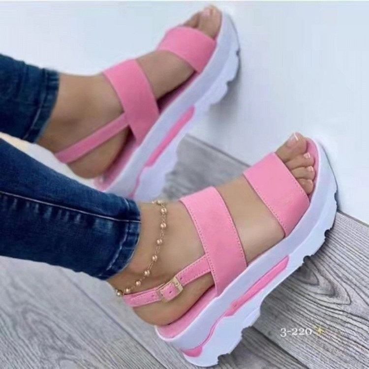 Dame platform-sandaler med brede justerbare remme og skridsikre såler Stilla