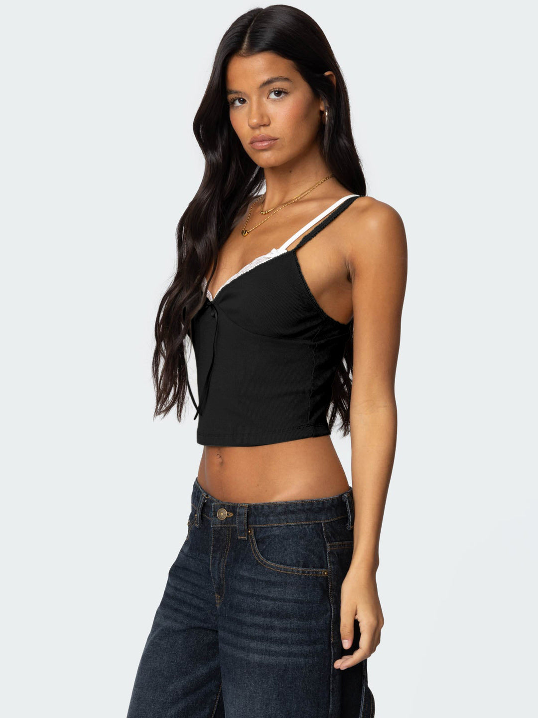 Damer Raffineret Bustier top med sart Blonder Stilla