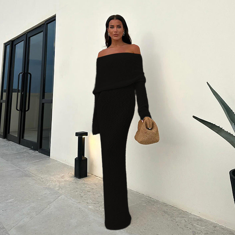 Damer Off-Shoulder Pullover Kjole Stilla