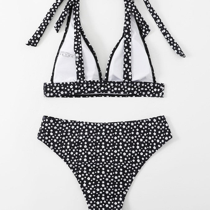 Dame Floral Print Tie-Back Bikini Sæt Stilla