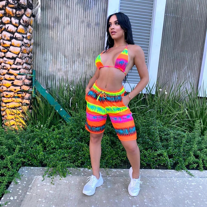 Dame Sporty Bikini sæt med afslappede shorts Stilla