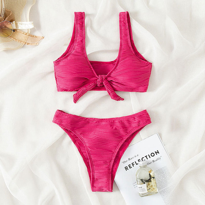 Dame Sporty Bikini-sæt med raffineret knudedesign Skovae