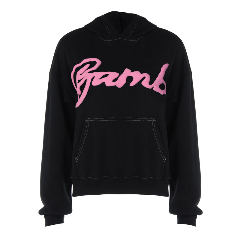 Dame Hoodie med kunstnerisk logo-design og afslappet snit Stilla