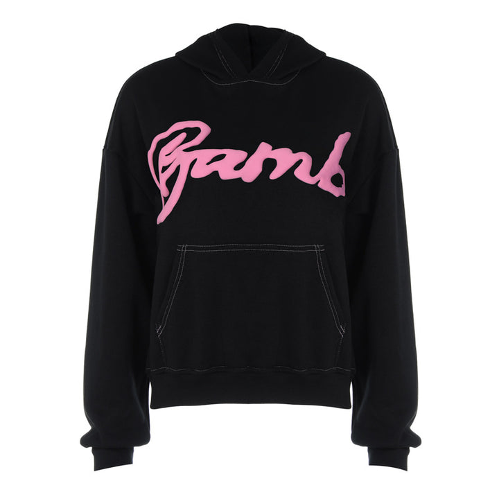 Dame Hoodie med kunstnerisk logo-design og afslappet snit Stilla