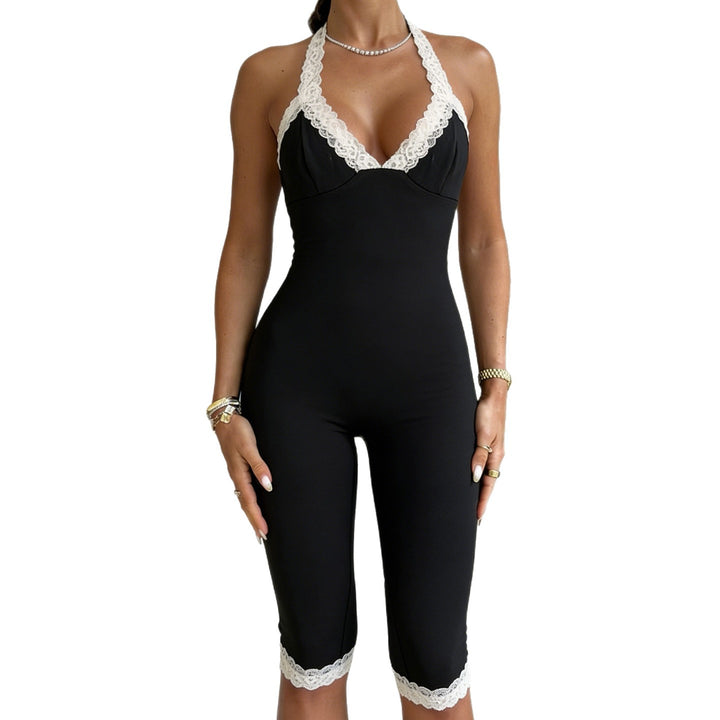 Dame jumpsuit med spids detaljer og figursyet snit Skovae