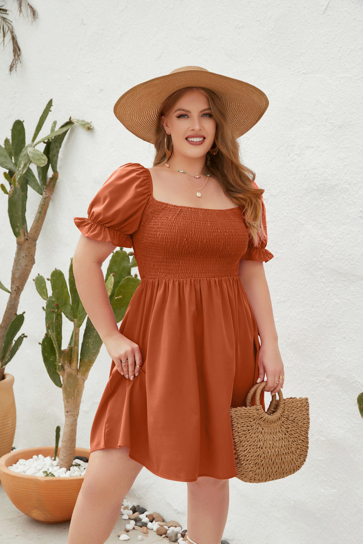 Dame Let sommerkjole med off-shoulder pasform og voluminøse puffærmer Skovae