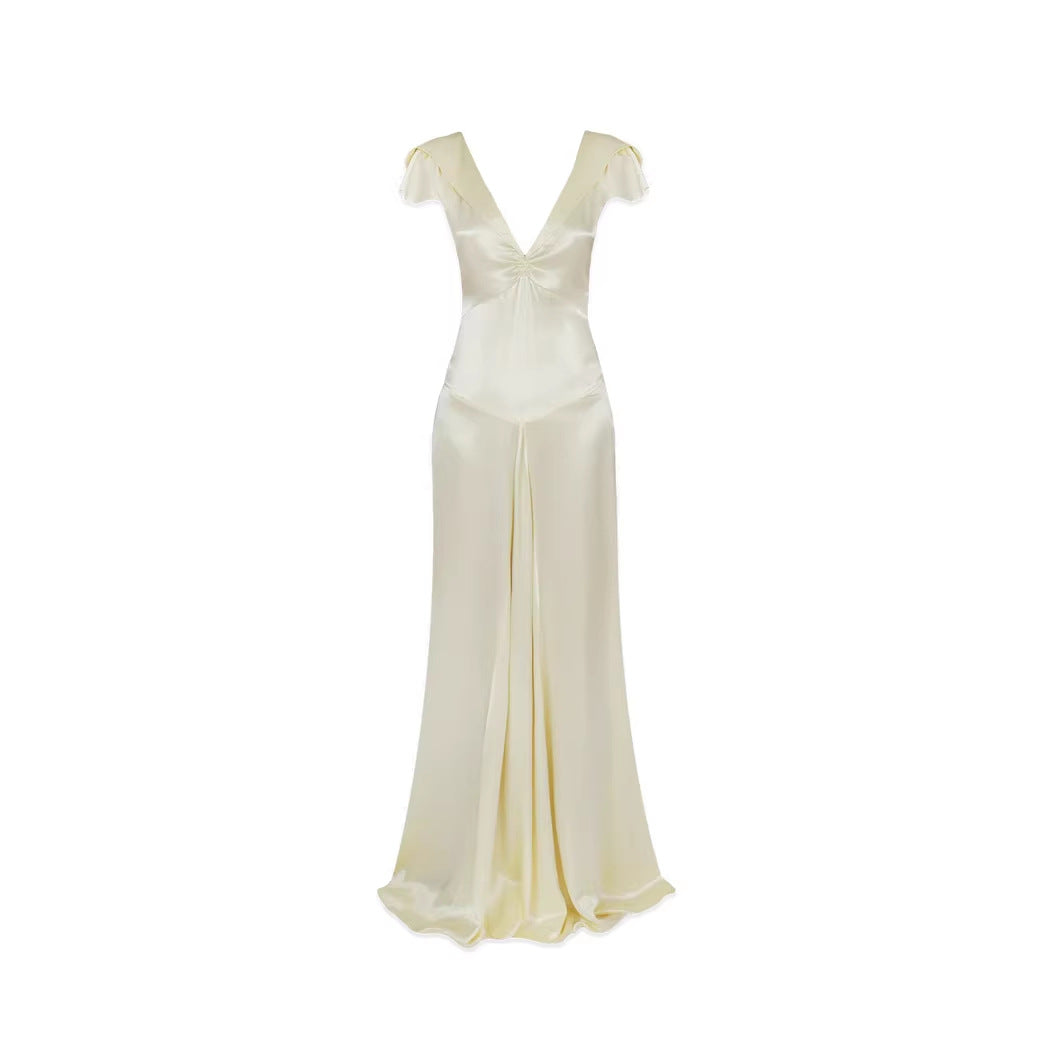 Dame Elegant og flydende Satin- jumpsuit Skovae