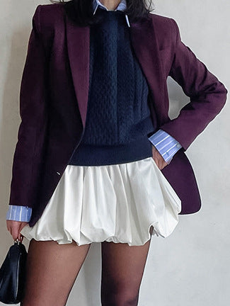 Dame Voluminøs Mini Nederdel med elastisk Talje og stilfuld Ruffle Design Stilla