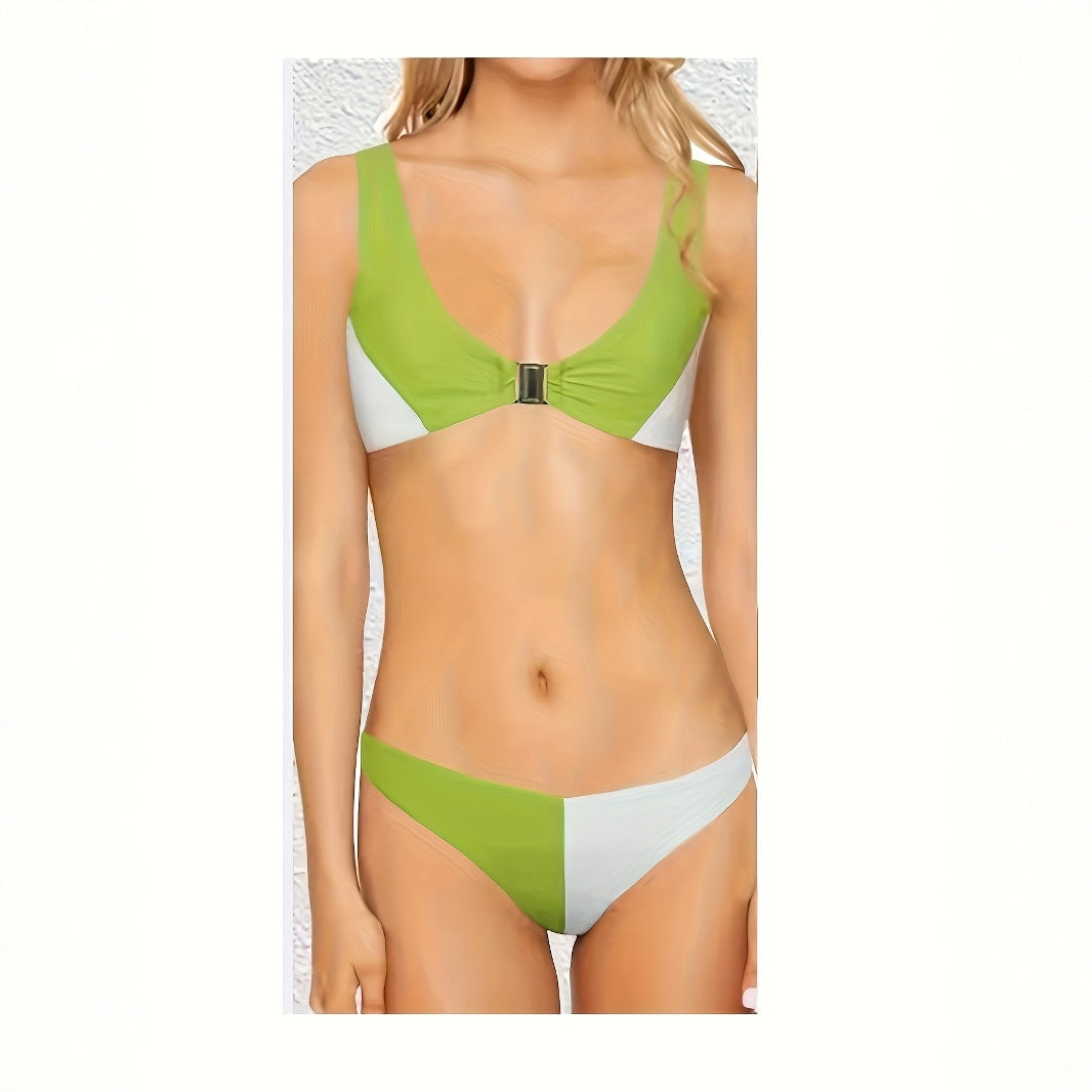Dame Bikinis med dyb V-udskæring og smalle stropper Skovae