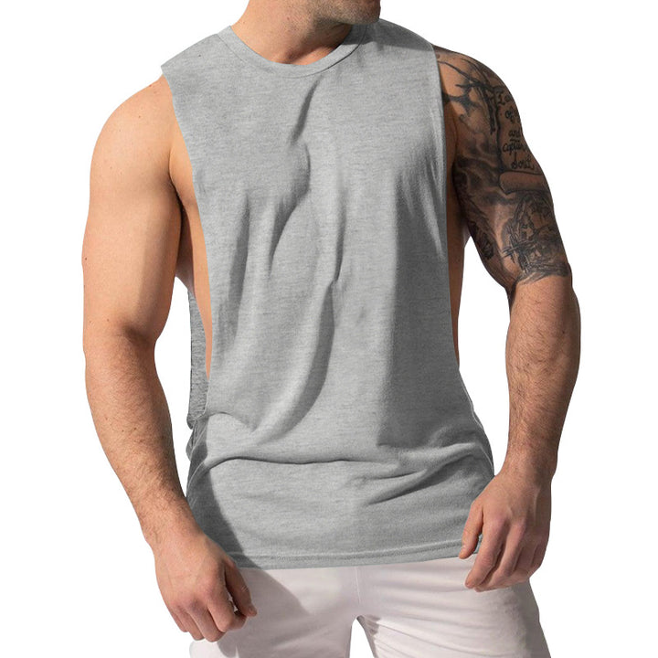 Herren nan Muskelshirt med ekstra dybe armåbninger og åndbart bomuldsblanding Skovae