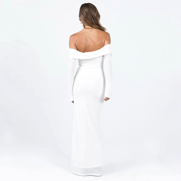 Damer Off-Shoulder Maxikjole med elegant snit og rynker Stilla