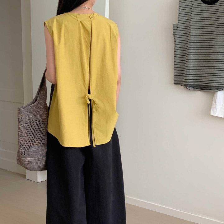Dame Relaxed Fit Oversized Bomulds tanktop Stilla