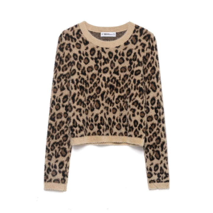 Kvindernes hyggelige pullover i leopardlook Stilla