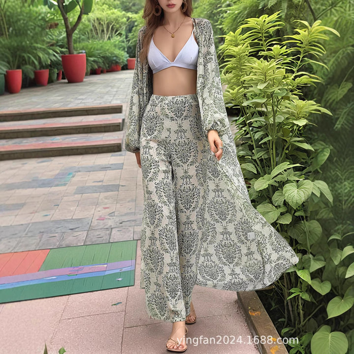 Dame Floral Print Resort Sæt Stilla