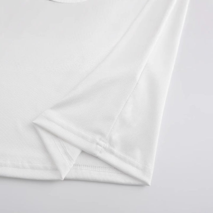 Dame T-shirt med kreativ kirsebærmotiv og funklende glitreffekt Skovae