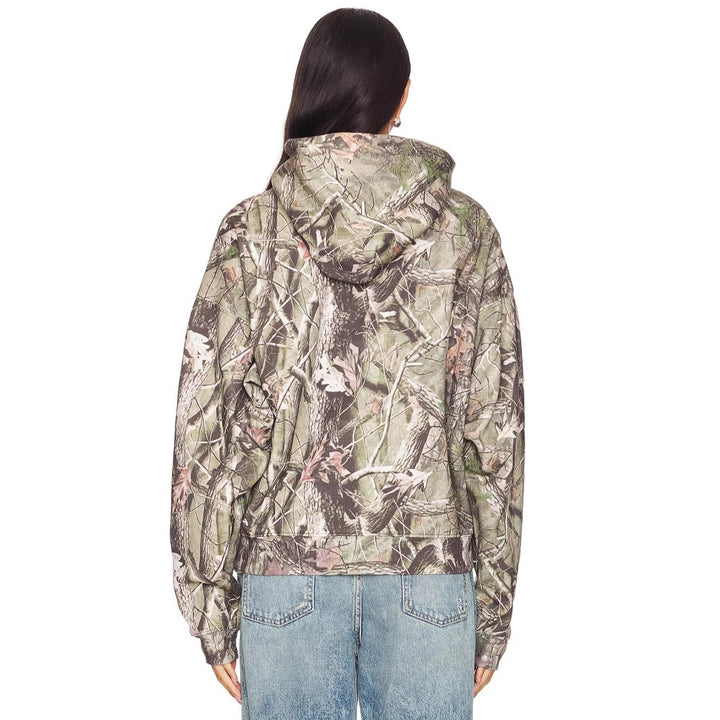Dame afslappet hættetrøje i moderne camouflage-design med blødt inderfor Stilla