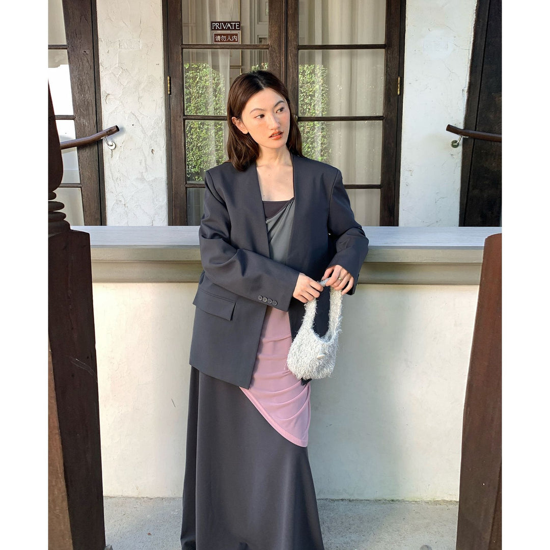 Dame oversized blazer med struktureret materiale og elegante detaljer Stilla