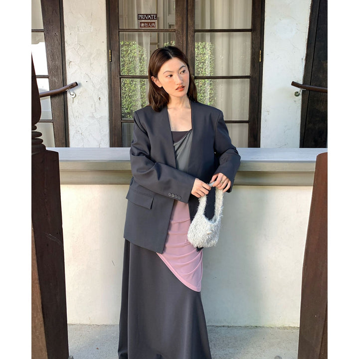 Dame oversized blazer med struktureret materiale og elegante detaljer Stilla