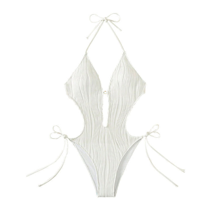 Dame én-delt badeanstik med raffinerede cut-out detaljer Skovae