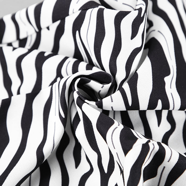 Dame vidde Zebra-Print Palazzo-Bukser Stilla