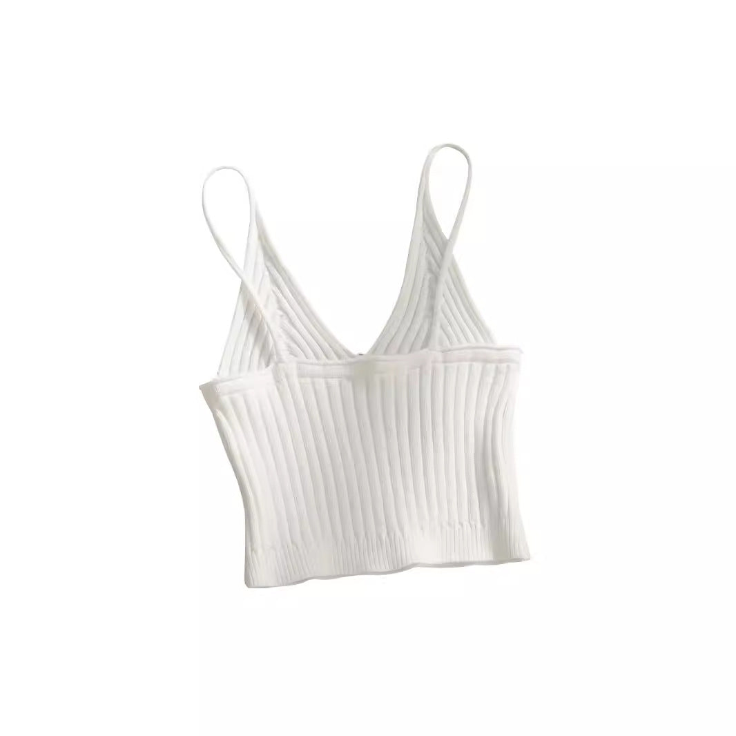 Damer elegant, ribbet Crop-Top Stilla
