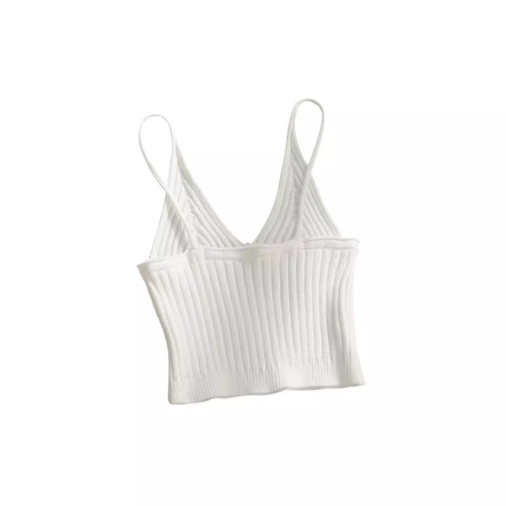 Damer elegant, ribbet Crop-Top Stilla