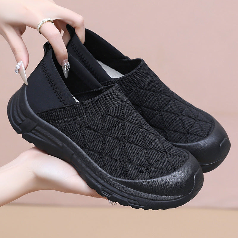 Dame Slip-On Fritidssko med elastisk strikdesign og støddæmpende sål Stilla