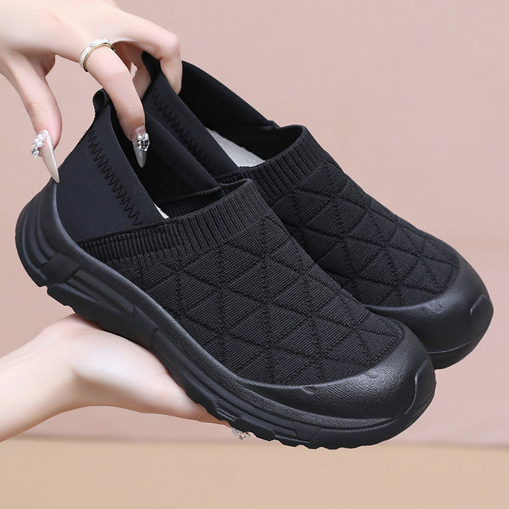 Dame Slip-On Fritidssko med elastisk strikdesign og støddæmpende sål Stilla