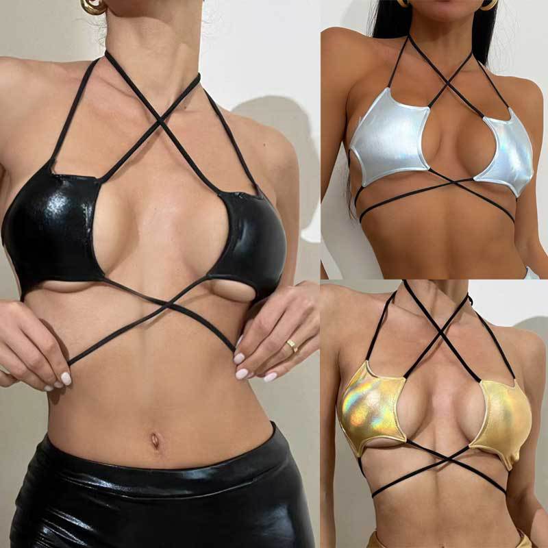 Dame Sport-Bikini-Oberdel med innovativt snit og elastiske bånd Stilla