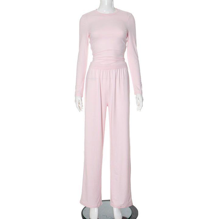 Femme Elegante Langærmet Ruffle Overall Stilla
