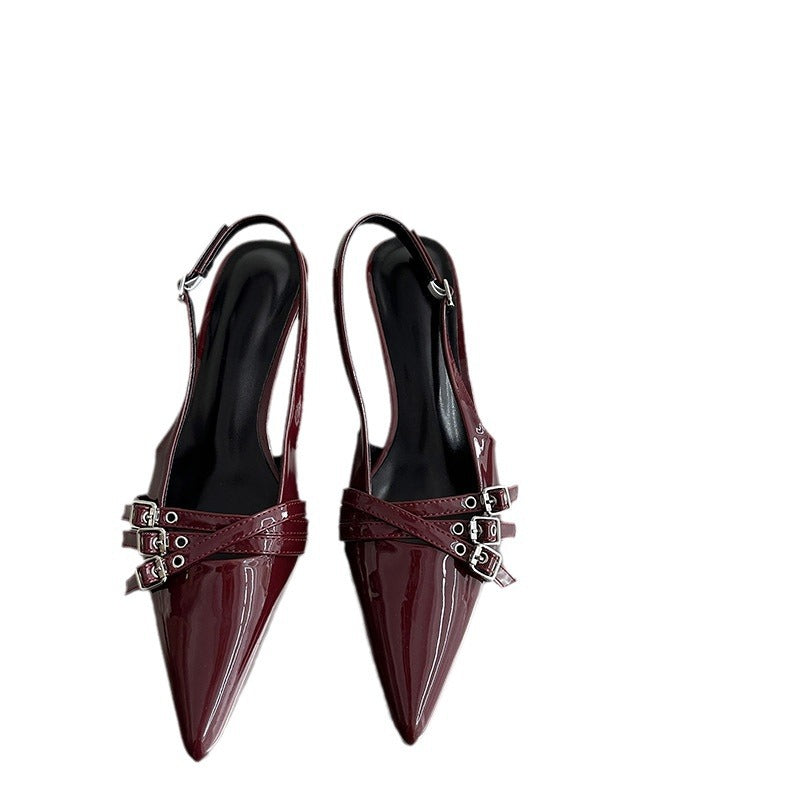 Dame Slingback Pumps med spidse tåområde og glamourøse accenter Stilla