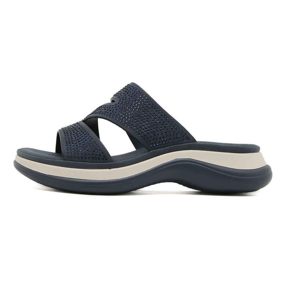 Dame mode Pantoletter med funklende strasssten og ergonomisk design Stilla