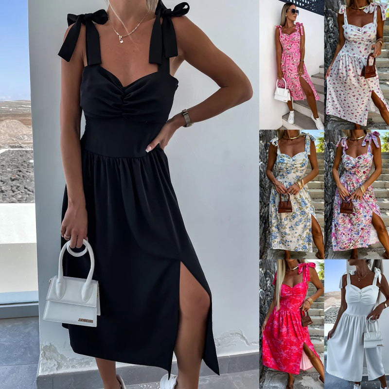 Dame Elegant ærmeløs kjole med sløjfedetalje Stilla