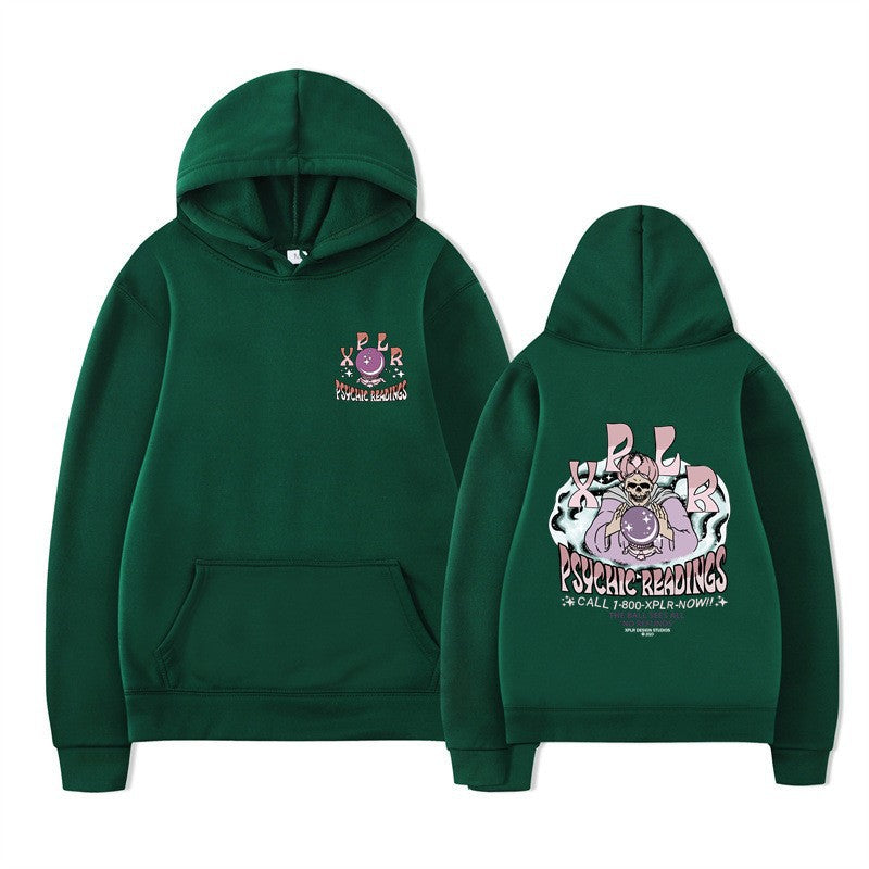 Dame hoodie med kreativ grafisk design Skovae