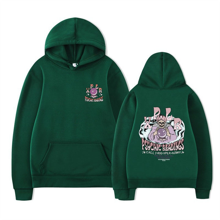 Dame hoodie med kreativ grafisk design Skovae