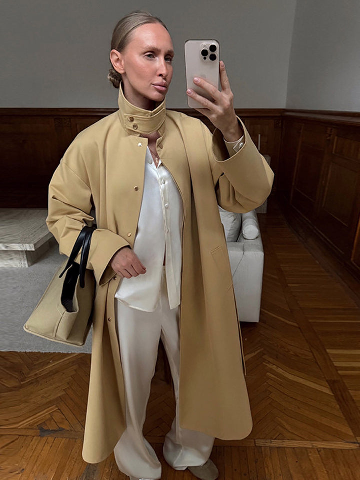 Damer Oversized Trenchcoat med praktisk knaplukning Stilla