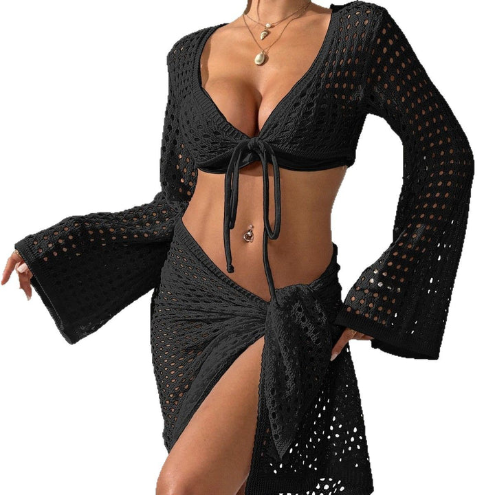 Dame Hæklet Strand Cover-Up Kimono Stilla