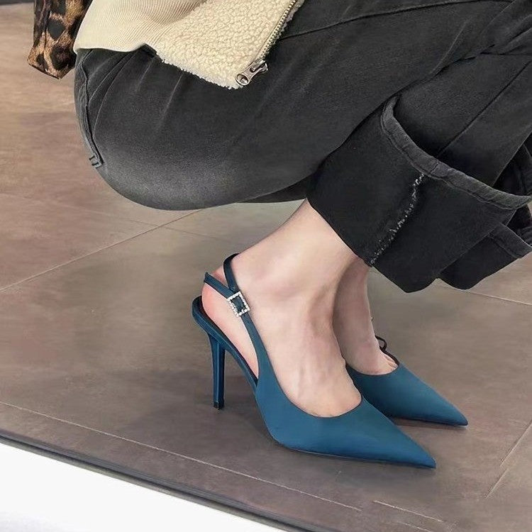 Dame Elegant Slingback Højhælede med smalt Ornamentbånd Stilla