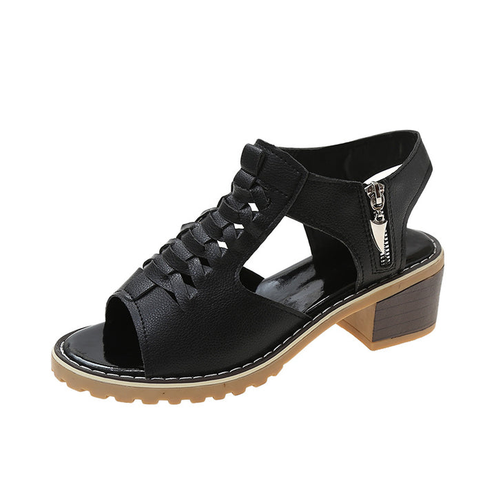 Dame Sandaler med elegant snøredesign og praktisk lynlås Stilla