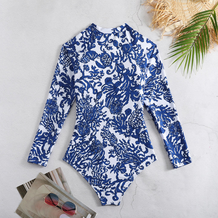 Dame onepiece badedragt med høj UV-beskyttelse og elegant mønster Stilla