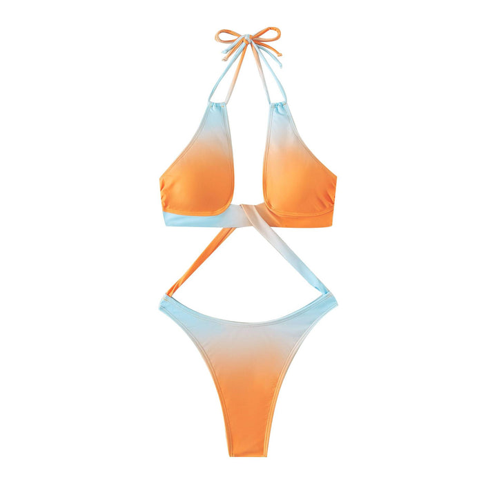 Damebikini med spændende indpakningsdesign og høj benudskæring Stilla