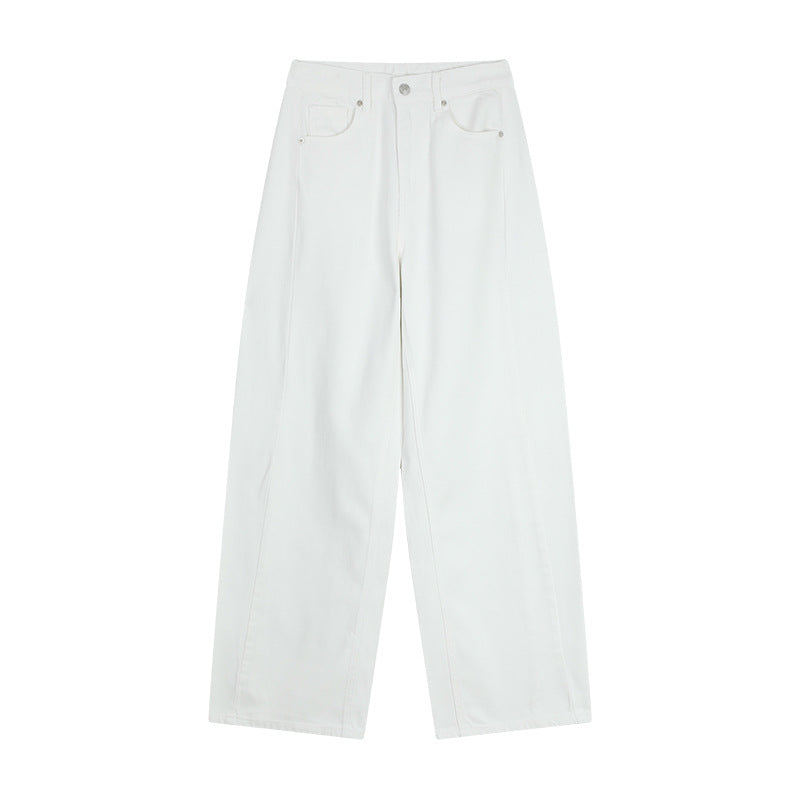 Dame bred High-Waist Jeansbukser med elegant snit og klassiske detaljer Stilla