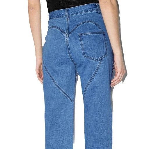Kvinders designer ødelagte jeans med blanke applikationer Stilla