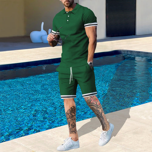 Herre Poloshirt og Shorts Sæt med sporty design og åndbar pasform Stilla