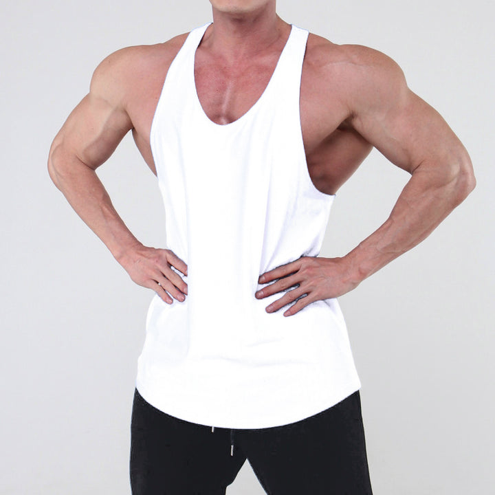 Herren Fitness Tanktop i åndbart bomuldsblandingsmaterial med racerback-snit Stilla