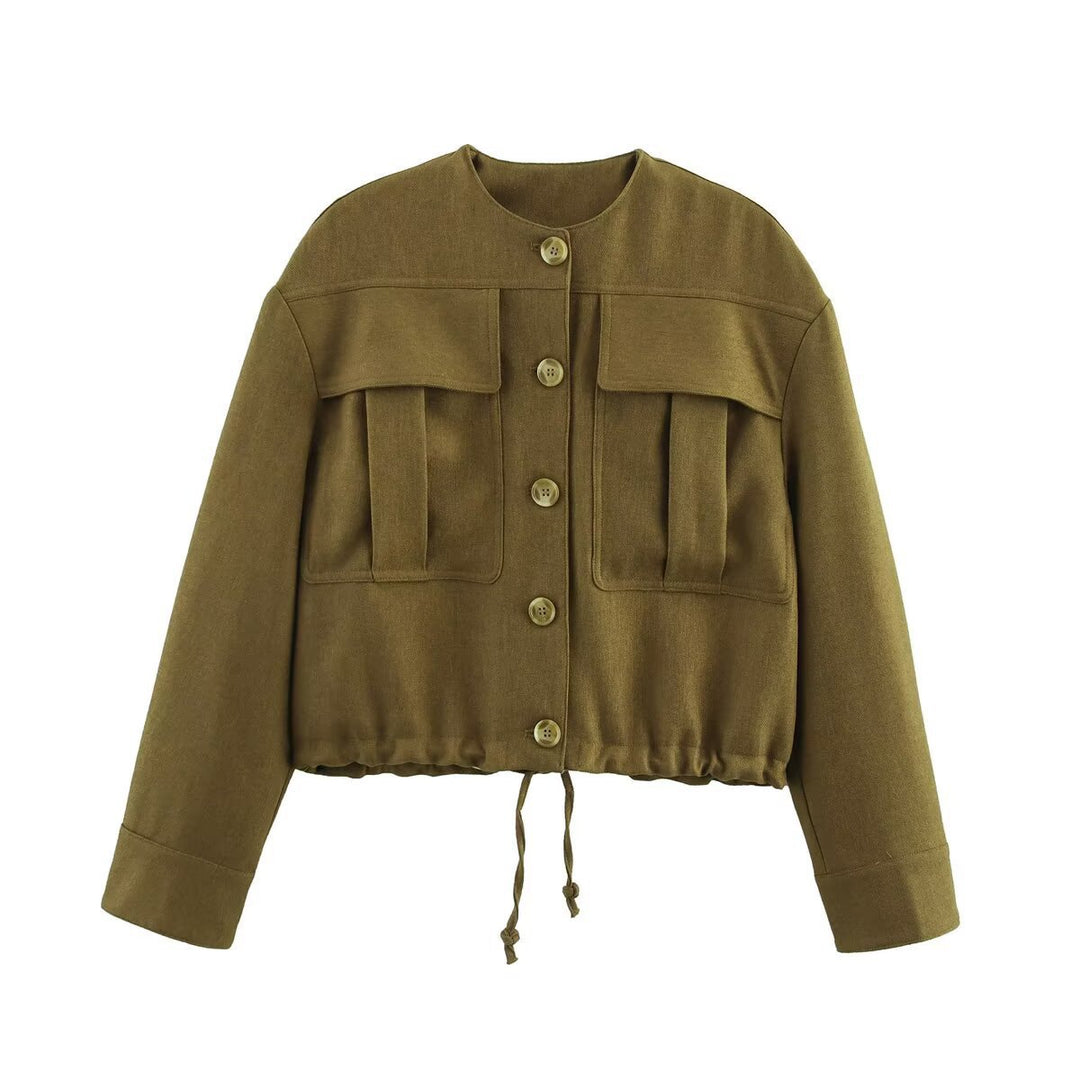Dame cropped Utility-jakke med påsatte lommer Stilla