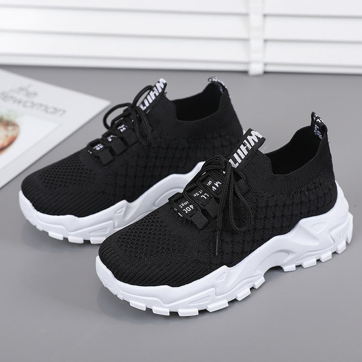 Dame Sporty Strik-Sneakers med støddæmpende sål Stilla
