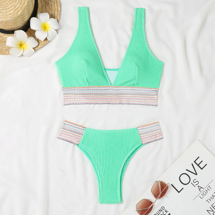 Dame bikini sæt med raffineret bølgedesign og sporty design Stilla