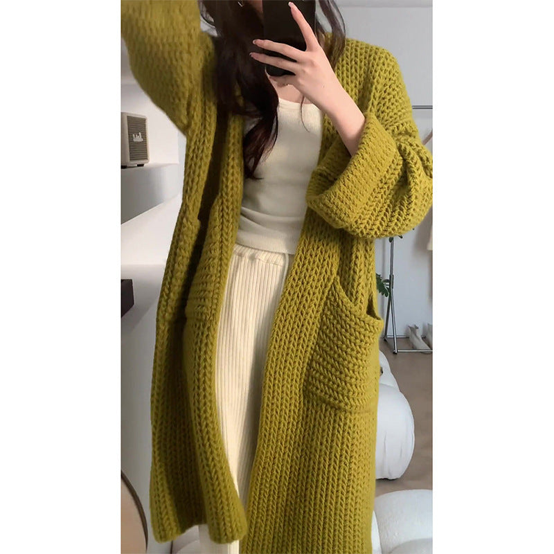 Femme Chunky Strik Åben Front-Cardigan Stilla